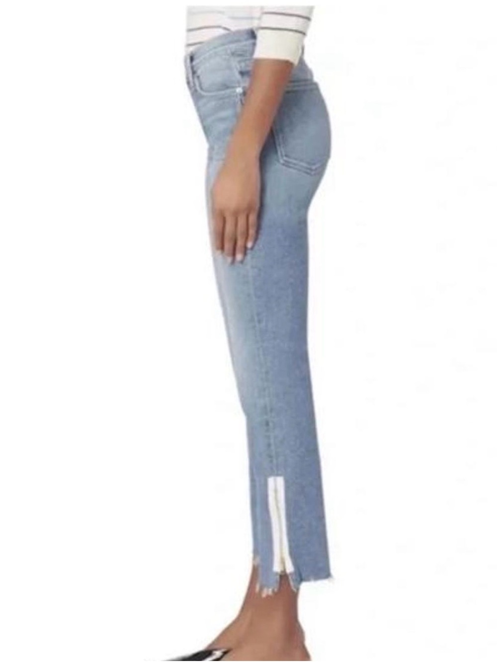 Frame Denim Le High Straight Jeans with Side Zip Detail in Allowell size 26